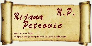 Mijana Petrović vizit kartica